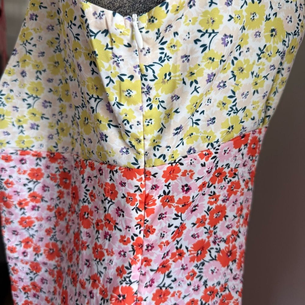 Colorblock Floral V-Neck Maxi Dress Size Large - Picture 7 of 9